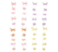 HEALSOPTHY 40 Unidades Pinzas Pelo Lazo para Ñiño Niña, Diseño Adorable, Tamaño 6.5x4.5cm, Agarre Cómodo y Fácil de Usar para Peinados Diarios y Mañanas Ocupadas