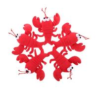HEALSOPTHY 5 Piezas colgante de cangrejo relleno felpa cangrejo de peluche pequeño peluche conformado divertido llavero de simulación de camarones favores de la fiesta del océano algodón rojo