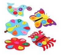 HEALSOPTHY 5 Piezas Tablero Educativo de Botones para Juguete Montessori de Tela No Tejida Desarrollo de Habilidades Motoras y Coordinación Manual para Niñas