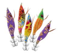 HEALSOPTHY 5 Señuelos Luminosos de Pesca de Calamar de Metal Ligeros y Resistentes de 8g para Pesca al Aire Libre Accesorios Ideales Color Aleatorio