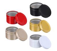 HEALSOPTHY 5piezas Tarro de Vela de Metal Lata para Velas Latas Vacías para Guardar Dulces de Navidad o Té para Decoración de Fiesta