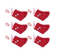 HEALSOPTHY 6 Medias Navideñas de Fieltro No Tejido Rojas para Decoración del Hogar Diseño Alegre y Estilo Sencillo