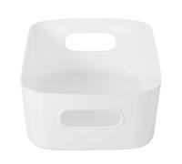 HEALSOPTHY 6 Piezas Caja de Almacenamiento Plástico Resistente Abs de Cestas Organizadoras Grandes Blancas Diseño Compacto con Asas Huecas para Escritorio Baño y Cocina Fácil de Limpiar y