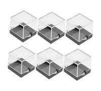 HEALSOPTHY 6piezas Caja Exhibición Transparente Con Base Negra Para Minerales Cristales y Joyas Almacenamiento y Exposición Colecciones Roca