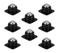 HEALSOPTHY 8 Ruedas Giratorias Para Muebles, Mini Ruedas Autoadhesivas, Móviles, Deslizantes, Para Mesa De Centro, Con Placa Giratoria, Color Negro.
