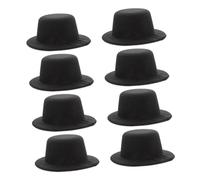 HEALSOPTHY 8 Sombreros De Copa Pequeños: Sombreros De Copa En Miniatura - Minigorros Negros para Decoración DIY, , Decoración De Muñecos De Nieve, Navidad,
