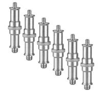 HEALSOPTHY Adaptador De Tornillo Roscado Metálico 1/4 a 3/8 para Cámara y Flash, Juego De 6 Piezas, Accesorios De Montaje Profesionales, Compatibles Cámaras Deportivas, Color Acero