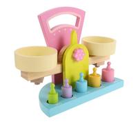 HEALSOPTHY Báscula de Juguete de Madera, Balanza Educativa Ajustable Bloques Móviles, Juguete Cognitivo Montessori para Aprendizaje Matemático y Actividades de Conteo