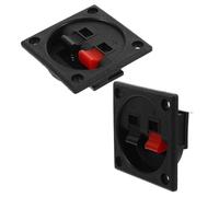 HEALSOPTHY Bloque de Terminales de Altavoz de Resorte 2 Unidades Conexión Doble para Caja de Altavoces y Subwoofer Terminal de Montaje Cuadrado Conector para Cine en Casa y Conciertos
