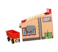 HEALSOPTHY Bloques de Madera para Tren de Juguete Accesorios de Escena de Campamento de Tala Kit DIY para Regalo Educativo para Cumpleaños Seguro y Ecológico para Niña