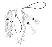 HEALSOPTHY Cadena para Teléfono Móvil 2 Piezas Dijes Estrella y Cruz Charm Decorativo para Mujer Correa Ligera y Portátil para Accesorios de Móvil Adecuado para Colgar y Decorar