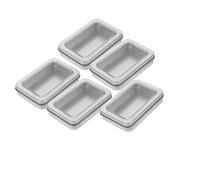 HEALSOPTHY Caja de Almacenamiento para Cartas de Juego 5 Piezas, Metálica Rectangular 88x60x18 Mm con Ventana Completa, Porta Cartas Resistente y Práctica para Colección y Organización