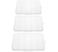 HEALSOPTHY Caja Organizadora de Plástico PP Transparente 3 Piezas 5 Compartimentos para Manualidades Joyería y Aparejos de Pesca Organizador Portátil para Piezas Pequeñas y Herramientas