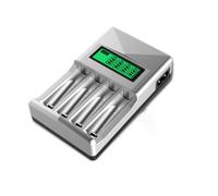HEALSOPTHY Cargador Inteligente Ranuras para Baterías AA AAA con Pantalla LCD Carga Rápida USB Adaptador Europeo Carga Independiente y Protección de Batería