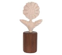 HEALSOPTHY Centro de Mesa Girasol Tallado a Mano de Madera sin Terminar con Base de Nogal Negro, 12.5 Cm de Alto, Decoración Rústica para Comedor, Adorno DIY para Pintar y Ambientar Mesas