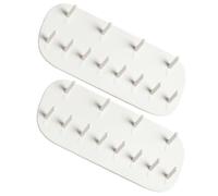 HEALSOPTHY Colgador de Joyas Adhesivo de Plástico Blanco 2 Piezas 12 Ganchos, Soporte para Pendientes y Collares, Adecuado para Vestidor o Mostrador