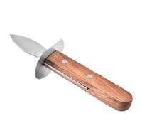 HEALSOPTHY Cortador de Ostras Abridor de Almejas de Acero Inoxidable y Madera, Mango Cómodo, para Descascarar Mariscos, para Ostras y Concha