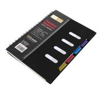 HEALSOPTHY Cuaderno Cubierta Hojas Negra Rayadas Plástica Cara Doble y 105 Espiral Portátil Diseño Clásico Color Aleatorio Estilo para Trabajo Universidad Varios estilos