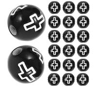 HEALSOPTHY Cuentas Acrílicas Patrón Cruzado, 500 Piezas Pequeñas Redondas, Accesorios para Hacer Joyas Diy, Cuentas Espaciadoras Negras Letras Blancas, Ideales para Pulseras y Collares