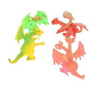 HEALSOPTHY de Dragón de Plástico Juguetes de Animales Mitológicos Escultura de Dragón Decoración de Oficina Adorno para Dormitorio Juguetes de Estilo Chino 4 Piezas
