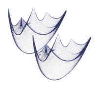 HEALSOPTHY Decoración de Pared Redes de Pesca Náuticas 2 Piezas 1X2M Azul para Decoración Playera Arte Mural Costero para Habitación Infantil y Fiestas Temáticas