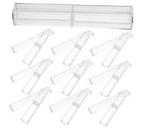 HEALSOPTHY Estuche Transparente para Bolígrafos 10 Piezas Portátil Escolar 15,5x2,5 Cm Plástico Rígido Uso Oficina Diario Verano