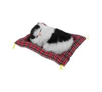 HEALSOPTHY Figurita de Gato Realista con Sonido de Maullido Interactivo con Cojín Pequeño para Decoración de Oficina Hogar y Estantería Juguete de Peluche para Amantes de Gatos