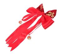HEALSOPTHY Gomas para Pelo Niña con Lazo Vintage Cinta Roja y Campana Coletero Elástico para Coletas Accesorios de Moda para Fiestas y Uso Diario