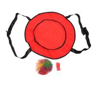 HEALSOPTHY Juego de Lanzar y Atrapar Balones para Set Interactivo Aro Elástico de 40 CM Rojo 1 Raqueta y Pelota Grande Juguete Educativo para Desarrollo Motriz y Coordinación Ojo-Mano