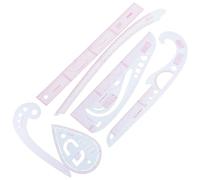 HEALSOPTHY Juego de Reglas Multifuncionales para Corte y Confección de Ropa, 6 Piezas de Pet Transparente, Regla para Patronaje, Costura y Pruebas de Prendas, Herramienta Ligera y Portátil