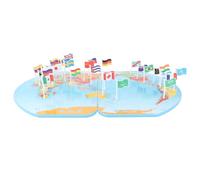 HEALSOPTHY Juego Educativo Temprano de Madera Forma de Bandera, Juguete Cognitivo Geográfico, Desarrollo de Habilidades y Aprendizaje de Geografía Global, Divertido y Seguro