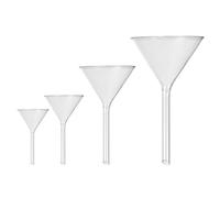 HEALSOPTHY Kit de 4 Embudos de Vidrio de Tubo Corto para Laboratorio, Embudos Pequeños para Líquidos y Esencias en Trabajos de Química Analógica