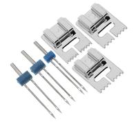 HEALSOPTHY Kit de Agujas Dobles para Máquina de Coser Multifunción Set para Costura Manual y Portátil Accesorios Compatibles para Singer y Otras Máquinas