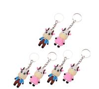 HEALSOPTHY Llaveros para 6 Piezas Colgantes Diseño de Vaca Flexibles Multicolor para Coche y Bolso Adornos Creativos Multiusos Accesorios Prácticos para San Valentín