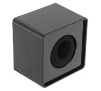 HEALSOPTHY Logotipo Estación Micrófono Cubo Cuadrado Portátil Para Profesionales Diseño Abs Resistente Orificio Ajustable Para Micrófono De Color Negro Para Reportajes