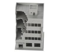 HEALSOPTHY Maqueta de Edificio en Ruinas 1:144 Kit de Construcción de Plástico para Aficionados Color Gris Modelo de Paisaje Ferroviario de Ciudad Dañada para Dioramas y Proyectos Creativos