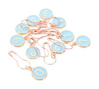 HEALSOPTHY Marcadores de Puntos para Crochet y Tejer, Contador de Vueltas sin Enganches, 10 Piezas de Colgantes Numerados de Aleación Esmaltada Azul, Accesorios Prácticos para