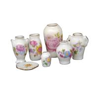 HEALSOPTHY Mini Jarrón de Cerámica en Miniatura 7 Piezas para Decoración de Casas de Muñecas Accesorios para Modelos en Miniatura y Manualidades Adorno Fotográfico para Mini Casas