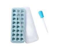 HEALSOPTHY Molde de Silicona en Forma de Corazón con Tapa y Gotero, Reutilizable y Flexible para Cubitos de Hielo, Dulces y Alimentos para Bebés Color Aleatorio