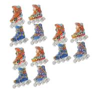 HEALSOPTHY Patines de Dedo Mini 2 Pares Plástico Duradero Juguetes Educativos para Dedos Juguetes de Escritorio Compactos Adultos Uso Recreativo