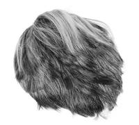 HEALSOPTHY Peluca de Abuelo Gris Corto para Disfraz Ligera y Transpirable para Carnaval y Halloween Accesorio Realista para Transformación Rápida Anciano para Actuaciones y Fiestas