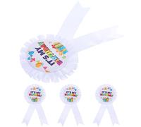 HEALSOPTHY Pin de Cumpleaños Dorado 4 Piezas para Fiesta Broche Decorativo para Fotos y Accesorios de Celebración Insignias para Mujer y Niña Cumpleaños