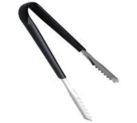 HEALSOPTHY Pinzas con Mango de Goma Negro de Acero Inoxidable para Hielo Dientes Dentados y Diseño Antideslizante para Restaurantes y Catering