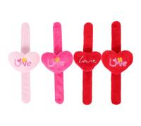 HEALSOPTHY Pulseras de de Peluche Forma de Corazón 4 Piezas 1 2 3 4 Multicolor Muñequera para Fiestas San Valentín y Regalos Temáticos