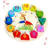 HEALSOPTHY Reloj Juguete de Madera Educativo con Cuentas para Reloj Manual Didáctico para Aprender la Hora y Números para Desarrollo Infantil y Montessori