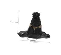 HEALSOPTHY Sombrero De Mago Sombrero De Bruja Con Flores Puntiagudo Pequeño Gótico Negro