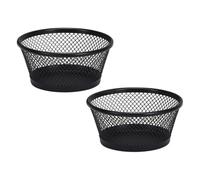 HEALSOPTHY Soporte Multifuncional de Hierro para Clips y Chinchetas, Organizador de Escritorio Negro Diseño Sencillo para Estudio y Trabajo, Paquete de 2 Piezas