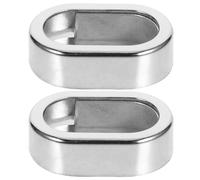 HEALSOPTHY Soportes para Barra de Armario 16 MM de Aleación de Zinc Gruesa Base de Placa Acabado Brillante 2 Piezas Soporte Resistente y Anticorrosión para Cortinas y Toalleros Muebles