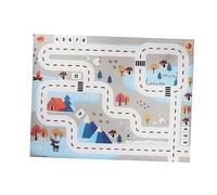 HEALSOPTHY Tapete de Juego de Tráfico Infantil Entrelazado, Colchoneta para Gatear de Material Seguro y Suave, Color Claro y Azul, Multifuncional para Bebés y Niños en Casa, Fácil