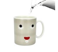 HEALSOPTHY Taza que Muestra Patrones al Calentarse que Cambia de Color de Cerámica Negra Función Térmica para Oficinas y Restaurantes